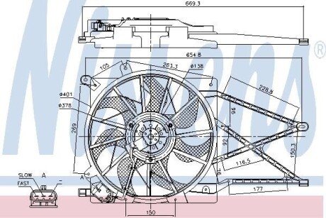 OPEL Вентилятор радіатора двиг. ASTRA / ZAFIRA 1.4-2.2 98- nissens 85179