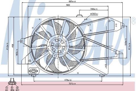 FORD Вентилятор радіатора двиг. MONDEO 1.6-1.8 00- nissens 85191