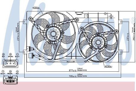 VW Вентилятор радіатора BEETLE 98-, AUDI, SEAT, SKODA nissens 85250