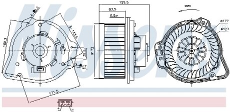 Вентилятор салону nissens 87020