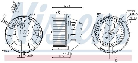 Вентилятор салону nissens 87144