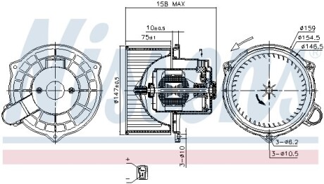 Вентилятор салона nissens 87234