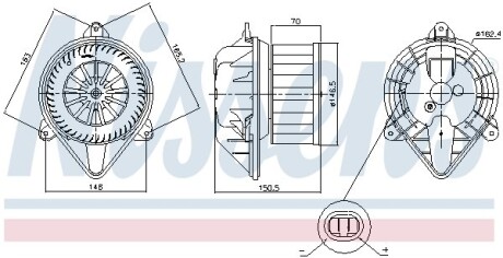 Вентилятор салона nissens 87403