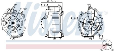 Вентилятор салона nissens 87478