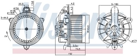 Вентилятор салону nissens 87495