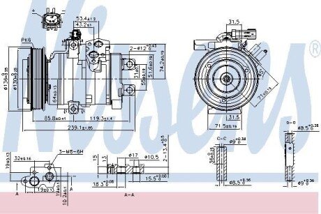 CHRYSLER Компрессор кондиціонера 300C 2.7 04-, DODGE nissens 890162