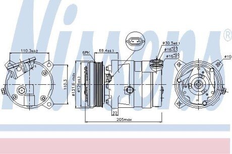 OPEL Компресор кондиціонера Astra F, Calibra A, Vectra A nissens 89058