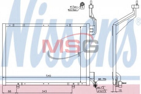 Конденсер кондиціонера nissens 940287