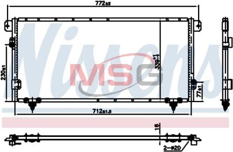 TOYOTA Радіатор кондиціонера (конденсатор) без осушувача TUNDRA 3.4, 4.7 99- nissens 940838