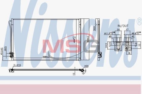 Конденсатор кондиционера MERCEDES-BENZ VITO-SERIES W447 (2014) (выр-во) nissens 941054