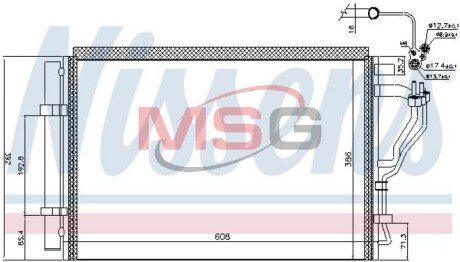 HYUNDAI Радіатор кондиціонера (конденсатор) з осушувачем ELANTRA V 1.6 11-, KIA nissens 941126