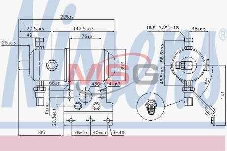 Осушитель радиатора кондиционера nissens 95521