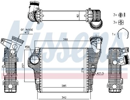 Радиатор интеркулера nissens 961426