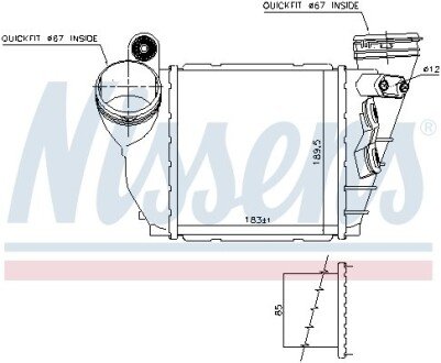 VW Інтеркулер GOLF IV 1.9 00-, SKODA, AUDI, SEAT nissens 96487