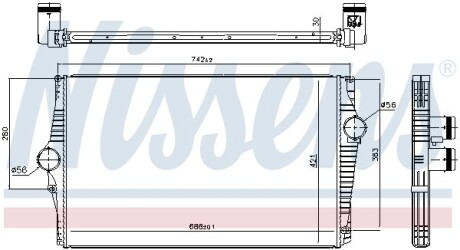 Радіатор наддуву nissens 96601