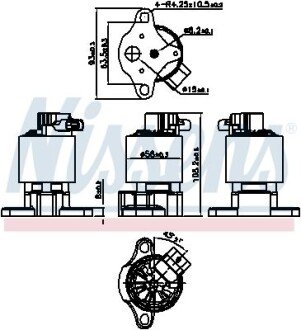 CITROEN клапан рециркуляції ВГ С4/С5 1,8-2,0 01- nissens 98206