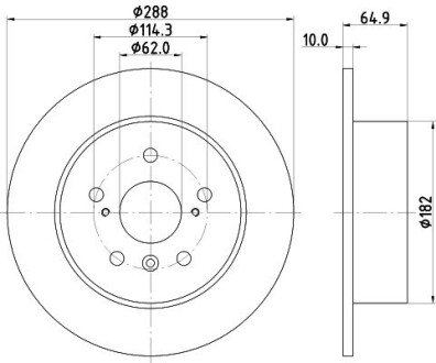 Диск тормозной задний Toyota Camry 2.0, 2.4, 3.0 (93-06) nisshinbo nd1001k