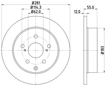 Диск гальмівний задній Toyota RAV-4 2.0, 2.2, 2.4, 3.5 (05-) nisshinbo nd1013k