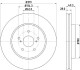 Диск тормозной передний Lexus RX 300, 400h, 350 (03-08) nisshinbo nd1018k (фото 1)