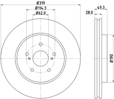 Диск тормозной передний Lexus RX 300, 400h, 350 (03-08) nisshinbo nd1018k