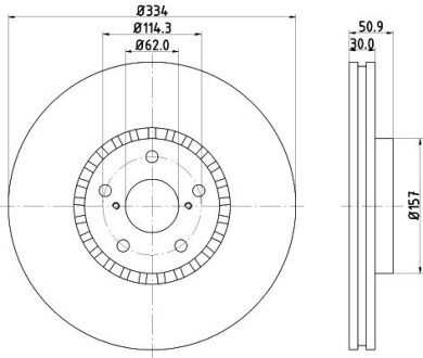 Диск тормозной передний Lexus GS (05-), IS (13-), RC (14-) nisshinbo nd1131k