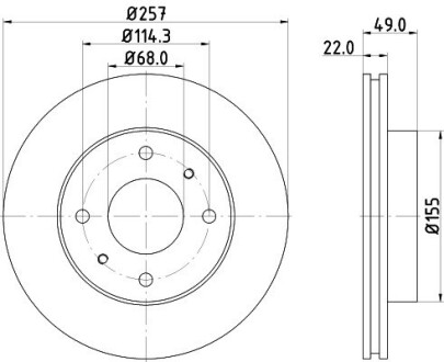 Диск тормозной передний Nissan Primera 1.6, 2.0 (96-00) nisshinbo nd2018k (фото 1)