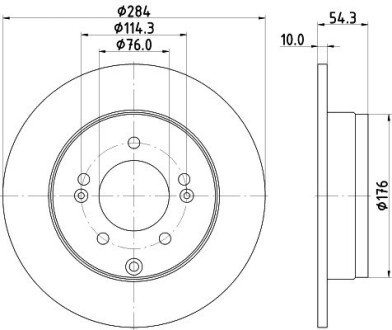 Диск тормозной задний Hyundai Sonata, ix35/ Kia Optima 2.0, 2.4 (06-) nisshinbo nd6003k