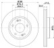 Диск гальмівний передний Hyundai i30, Tucson/Kia Carens, Ceed, Cerato 1.6, 2.0 (10-) nisshinbo nd6037k (фото 1)