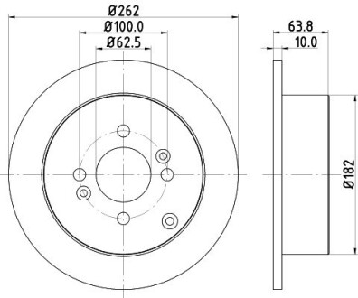 Диск тормозной задний Hyundai Accent, i20/ Kia Rio 1.4, 1.5, 1.6 (05-) nisshinbo nd6064