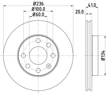 Диск гальмівний передний Daewoo Lanos, Nexia 1.3, 1.4, 1.5 (97-) nisshinbo nd6079