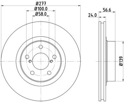 Диск гальмівний передний Subaru Forester, Impreza, Legacy 2.0, 2.2 (02-) nisshinbo nd7003k