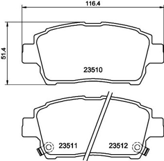 Колодки тормозные дисковые передние Toyota Corolla 1.4, 1.8 (01-07),Prius Hybrid 1.5 (03-09) nisshinbo np1005