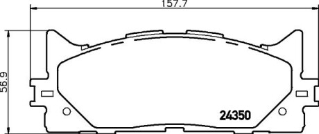 Колодки тормозные дисковые передние Toyota Camry (ACV40, ACV50), Rav IV 2.4, 3.0 (06-)Lexus ES350 3.5 V6 (06-) nisshinbo np1015