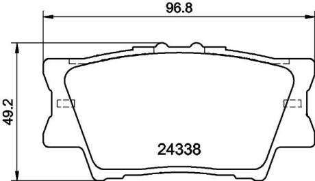 Колодки гальмівні дискові задні Toyota Camry, RAV-4 2.0, 2.4, 2.5 (08-) nisshinbo np1016