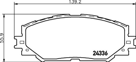 Колодки тормозные дисковые передние Toyota Auris,Corollla 1.3, 1.4, 1.6, 2.0 (07-),RAV 4 2.5 (12-) nisshinbo np1019 (фото 1)