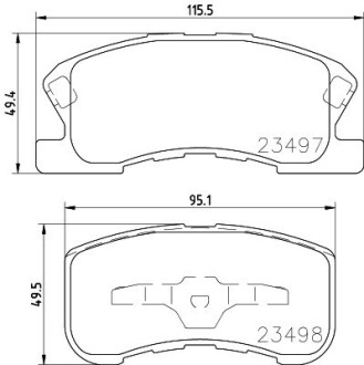 Колодки тормозные дисковые передние Daihatsu Sirion 1.0, 1.3 (99-05) nisshinbo np1034