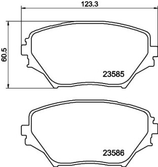 Колодки тормозные дисковые передние Toyota RAV-4 1.8, 2.0 2.4 (00-05) nisshinbo np1036