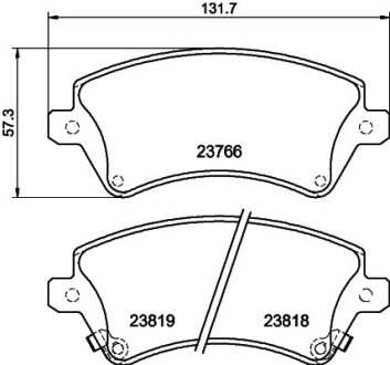 Колодки гальмівні дискові передние Toyota Corolla 1.4, 1.6, 1.8, 2.0 (02-07) nisshinbo np1049