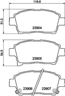 Колодки гальмівні дискові передні Toyota Corolla 1.5, 1.8 (02-07),Yaris 1.0, 1.3, 1.5, 1.8 (99-05) nisshinbo np1054