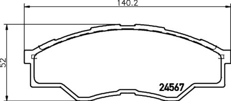 Колодки тормозные дисковые передние Toyota Hilux 2.5, 2.7, 3.0 (07-) nisshinbo np1055