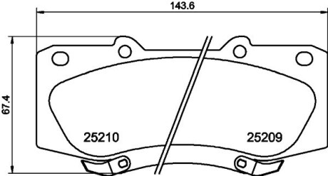 Колодки тормозные дисковые передние Toyota Hilux 2.5, 3.0, 4.0 (07-) nisshinbo np1069