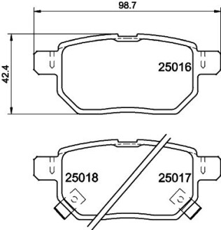 Колодки гальмівні дискові задні Toyota Auris, Yaris 1.3, 1.4, 1.6 (06-) nisshinbo np1071