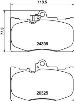 Колодки гальмівні дискові передні Lexus GS 250, 350, 300h, 450h (12-) nisshinbo np1072