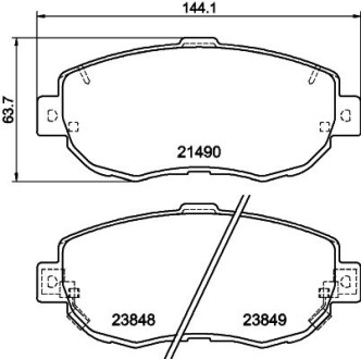 Колодки тормозные дисковые передние Lexus IS 200, 300 (01-05) nisshinbo np1073