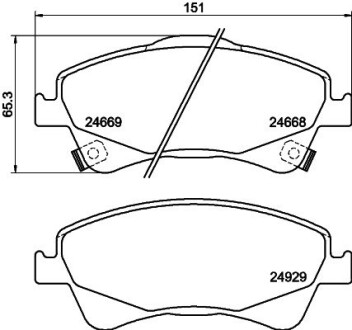 Колодки гальмівні дискові передние Toyota Auris, Avensis, Verso 1.6, 1.8, 2.0 (08-) nisshinbo np1119 (фото 1)