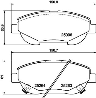 Колодки тормозные дисковые передние Toyota Avensis (08-) nisshinbo np1158