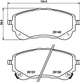 Колодки гальмівні дискові передні Toyota Corolla (19-) nisshinbo np1173