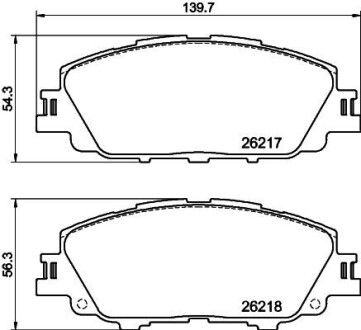 Колодки гальмівні дискові передні Toyota Corolla (E21) (19-) nisshinbo np1176