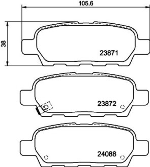 Колодки тормозные дисковые задние Renault Koleos/Nissan X-trail, Qashqai 2.0, 2.2, 2.5 (09-) nisshinbo np2004