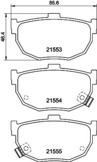 Колодки тормозные дисковые задние Hyundai Elantra 1.6, 1.8, 2.0 (03-) nisshinbo np2014